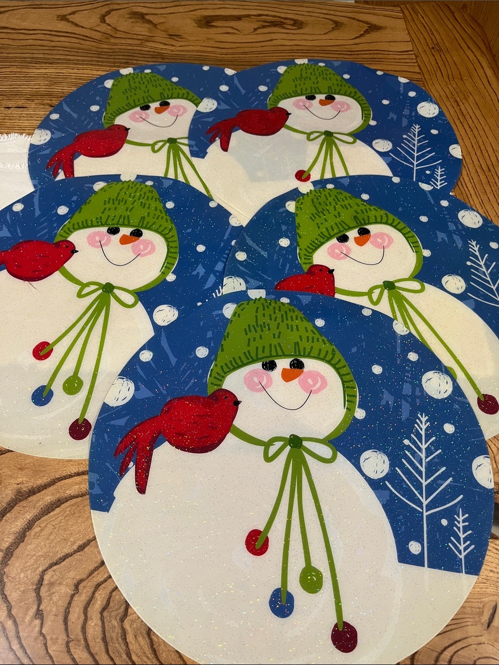 Snowman table placemats 5 of them.